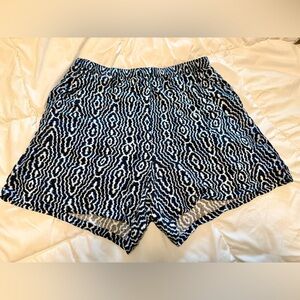 Melrose and Market Navy and White Geometric High Waist Shorts